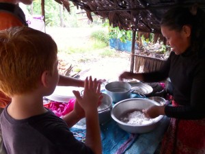 Ground rice wraps for lunch!